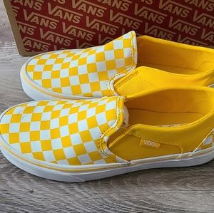 Women's Van's slip on sneakers  lemon checker